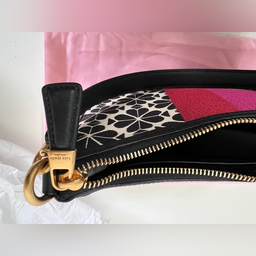 Kate Spade ♠️ Flower Jacquard Stripe Sam Small Convertible Shoulder Bag - Picture 3 of 11